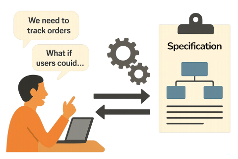 A graphic exhibiting Discovery to Specification