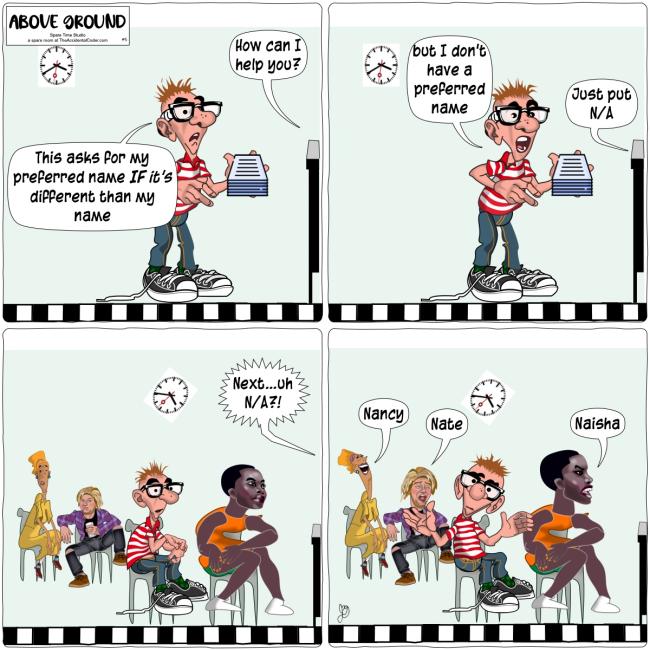 The perils of having no preferred name.