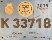 Peachtree Road Race 10K race bib